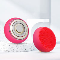 Silicone Cleansing Brush with Warm Compress & Color Light